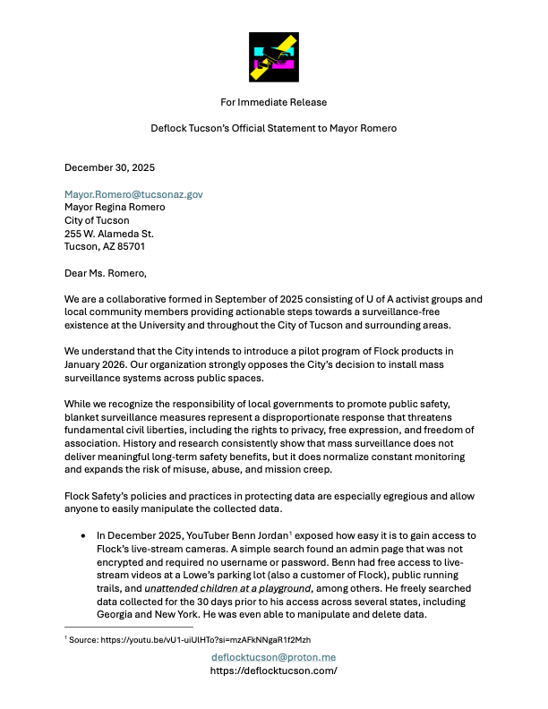 PDF letter to Mayor Romero